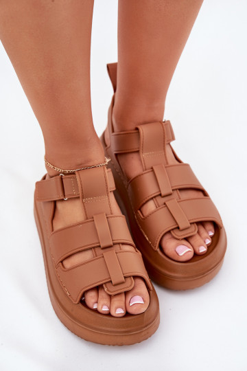 Chaussures à plateforme couleur marron pour femmes, « Nitavelia »