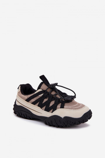 Baskets de style sportif pour enfants couleur sable avec fermeture éclair, « Įjungtanelita »