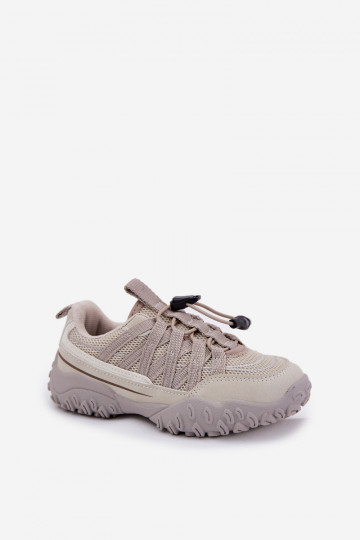 Baskets de style sportif pour enfants couleur ivoire avec fermeture éclair, « Įjungtanelita »
