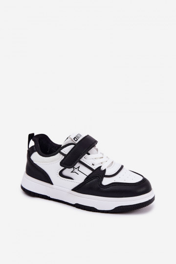 Baskets de style sportif pour enfants noir et blanc, Big Star RR374052