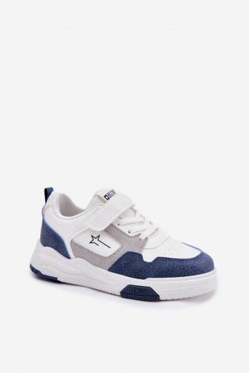 Chaussures modèle baskets Puéril Big Star RR374053 Blanc-couleur bleue