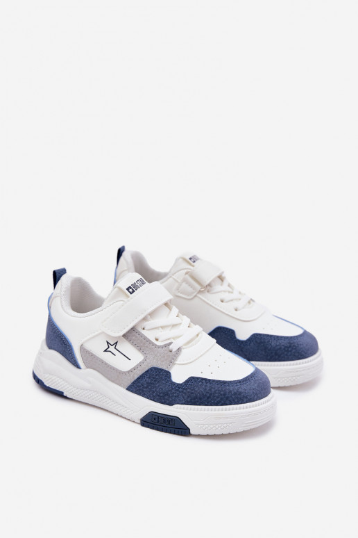 Chaussures modèle baskets Puéril Big Star RR374053 Blanc-couleur bleue  Chaussures modèle baskets Puéril Big Star RR374053 Blanc-couleur bleue