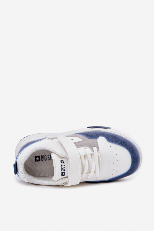 Chaussures modèle baskets Puéril Big Star RR374053 Blanc-couleur bleue  Chaussures modèle baskets Puéril Big Star RR374053 Blanc-couleur bleue