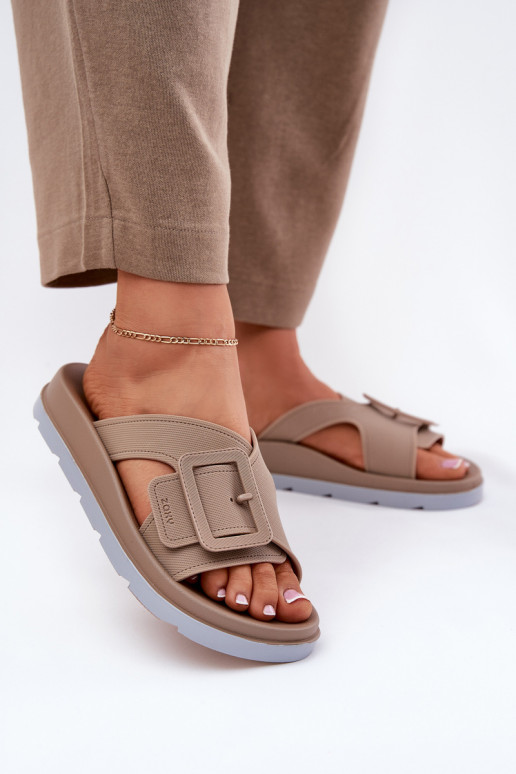 Parfumé Pantoufles pour femmes décorer avec boucles ZAXY RR285076 beige Parfumé Pantoufles pour femmes décorer avec boucles ZAXY RR285076 beige