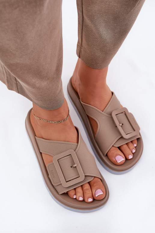 Parfumé Pantoufles pour femmes décorer avec boucles ZAXY RR285076 beige Parfumé Pantoufles pour femmes décorer avec boucles ZAXY RR285076 beige