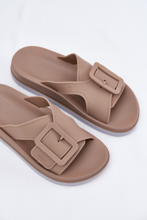 Parfumé Pantoufles pour femmes décorer avec boucles ZAXY RR285076 beige Parfumé Pantoufles pour femmes décorer avec boucles ZAXY RR285076 beige