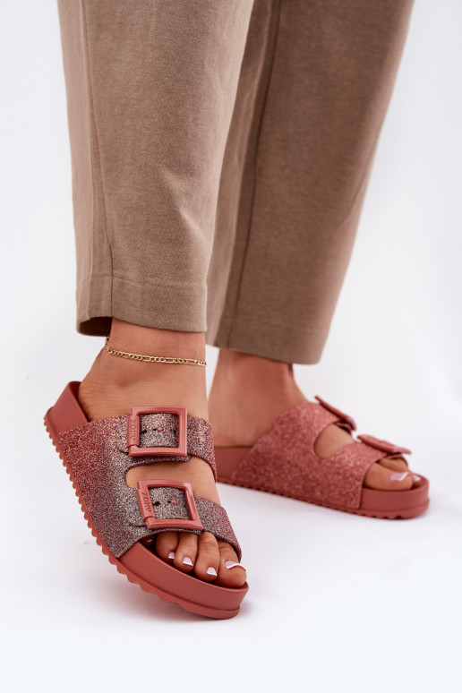 Parfumé Pantoufles pour femmes avec éclat I avec bouclesmi ZAXY RR285025 couleur rose