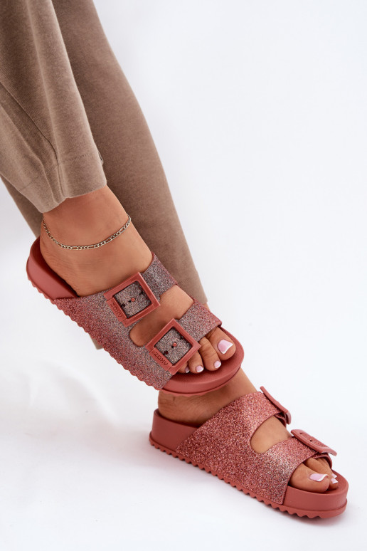 Parfumé Pantoufles pour femmes avec éclat I avec bouclesmi ZAXY RR285025 couleur rose