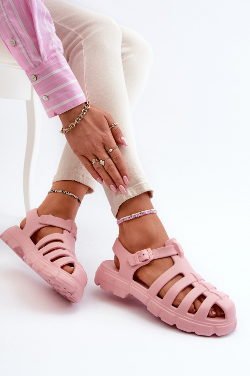 Féminin Pantoufles légères des sandales couleur rose Gasaria