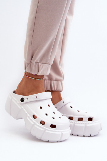 Pantoufles pour femmes Pantoufles légères avec des semelles massives à la mode couleur blanche DANSitima 2