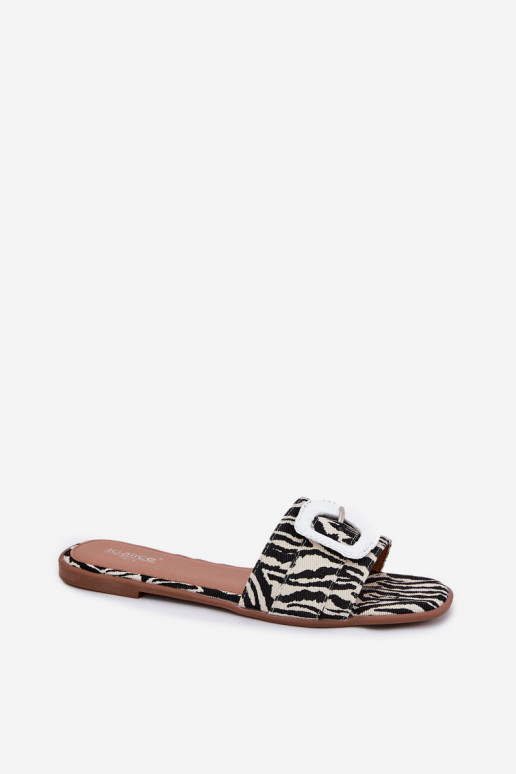 isocèle Pantoufles pour femmes décorer avec boucles Zebra Clariola