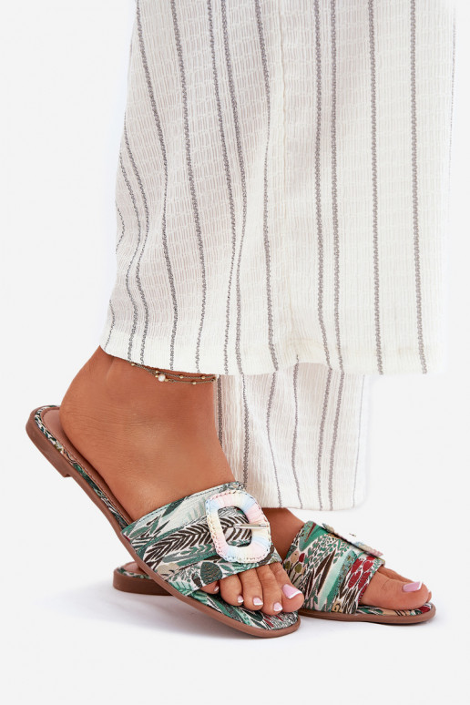 isocèle Pantoufles pour femmes décorer avec boucles Couleurs différentes Clariola