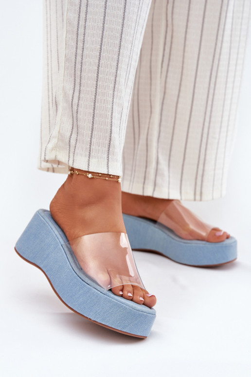 Pantoufles pour femmes Z Transparentnym Bandesem Sur un coin Il fauttière jean Meltiana Pantoufles pour femmes Z Transparentnym Bandesem Sur un coin Il fauttière jean Meltiana