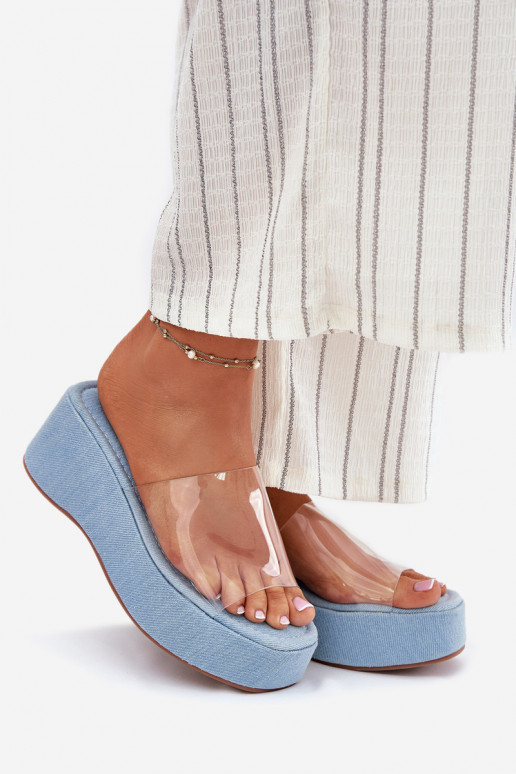 Pantoufles pour femmes Z Transparentnym Bandesem Sur un coin Il fauttière jean Meltiana Pantoufles pour femmes Z Transparentnym Bandesem Sur un coin Il fauttière jean Meltiana