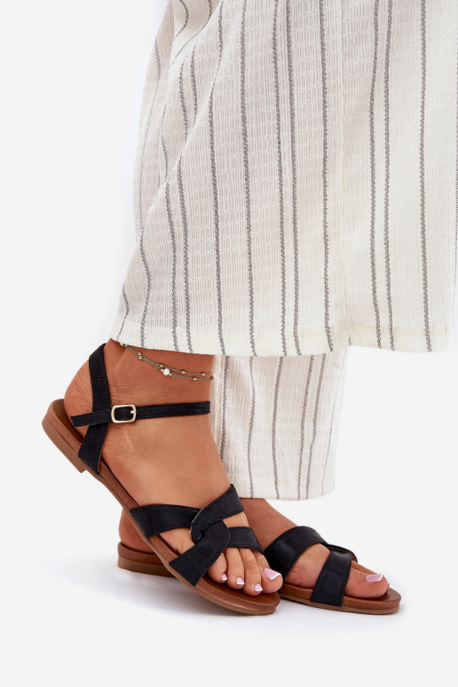 isocèle avec éclat Sandales pour femmes S.Barski KV51-022 couleur noire