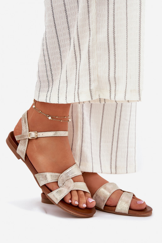 isocèle avec éclat Sandales pour femmes S.Barski KV51-022 couleur dorée isocèle avec éclat Sandales pour femmes S.Barski KV51-022 couleur dorée