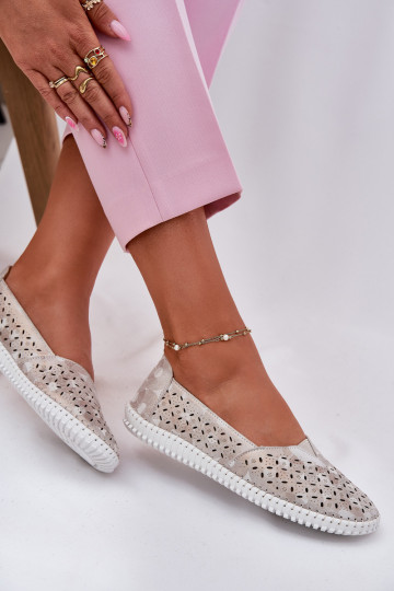 Daim ajouré chaussures Féminin or-couleur grise Chulieta