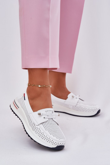Peau chaussures Féminin avec une plateforme couleur blanche Violeth 2