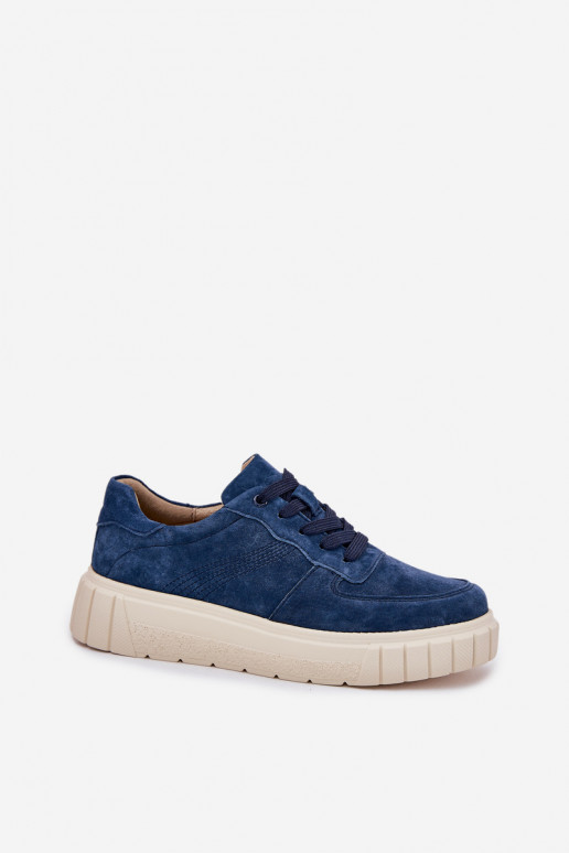 en daim Chaussures modèle baskets Féminin avec une plateforme bleu foncé RilÀena