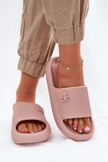 Pantoufles légères Pantoufles pour femmes avec une plateforme Avec l ours Vinceza 75210 couleur rose 2