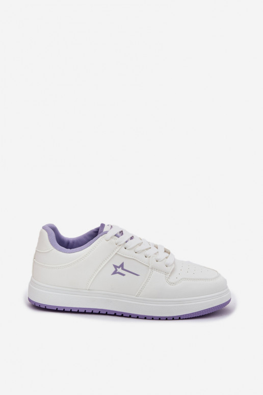 Chaussures modèle baskets Féminin Big Star RR274A245 HI-POLY SYSTEM Blanc-Couleur violette