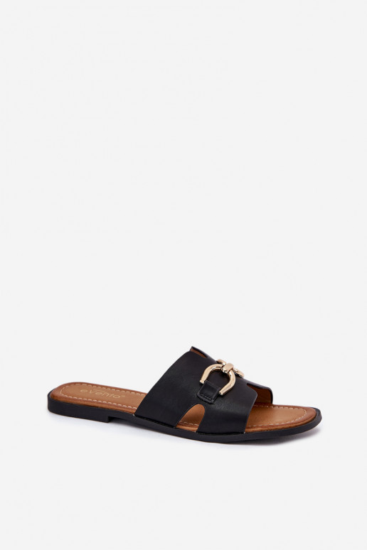 Chaussons Appartement pour femmes Avec des décorations Detalem couleur noire Amiresna