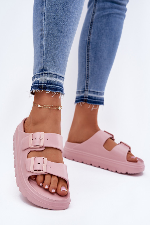 Chaussons femme avec mousse avec une plateforme couleur rose Melorea Chaussons femme avec mousse avec une plateforme couleur rose Melorea