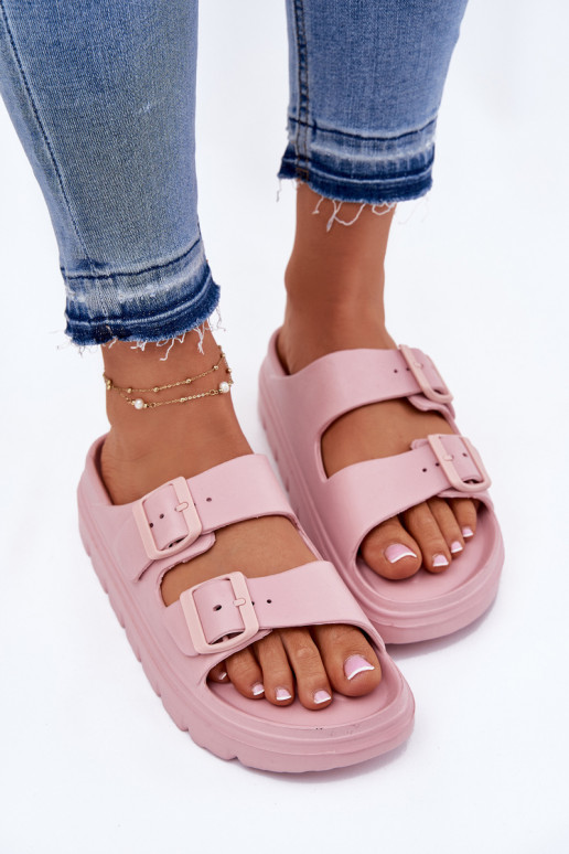 Chaussons femme avec mousse avec une plateforme couleur rose Melorea Chaussons femme avec mousse avec une plateforme couleur rose Melorea