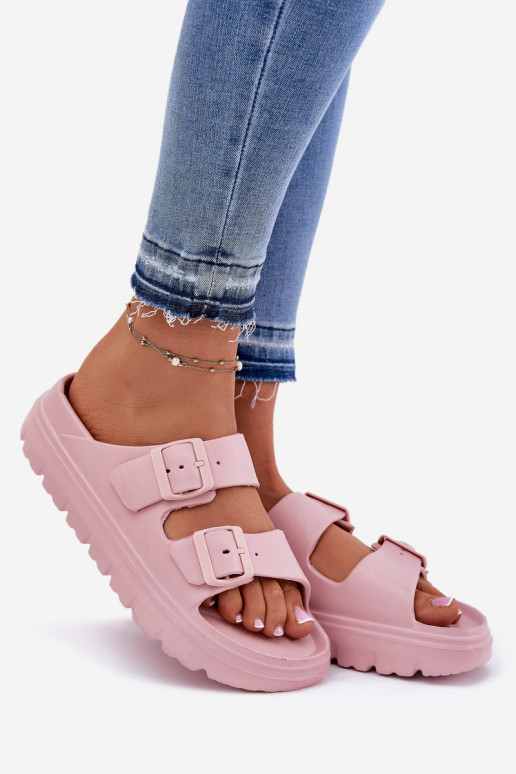 Chaussons femme avec mousse avec une plateforme couleur rose Melorea Chaussons femme avec mousse avec une plateforme couleur rose Melorea