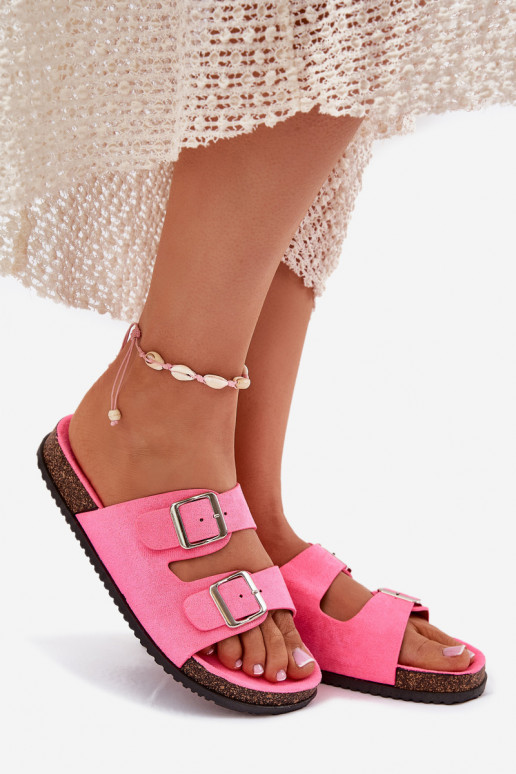 Pantoufles pour femmes avec boucles néon couleur rose Oliena Pantoufles pour femmes avec boucles néon couleur rose Oliena