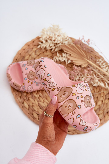 Puéril Pantoufles légères DANS Nounours couleur rose Evitrapa 2