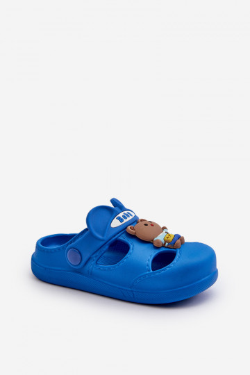 Chaussons Puéril Pantoufles légères avec des ornements couleur bleue Opleja