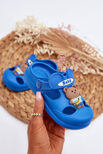 Chaussons Puéril Pantoufles légères avec des ornements couleur bleue Opleja 2