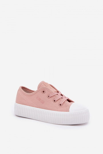 Baskets décontractées pour enfants roses avec lacets, Big Star RR374011