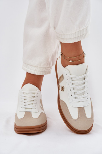 Chaussures modèle baskets Féminin Eko Peau couleur blanche Micca