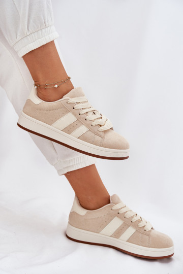 Chaussures modèle baskets Féminin Z en daim écologiqueu beige Arlenina