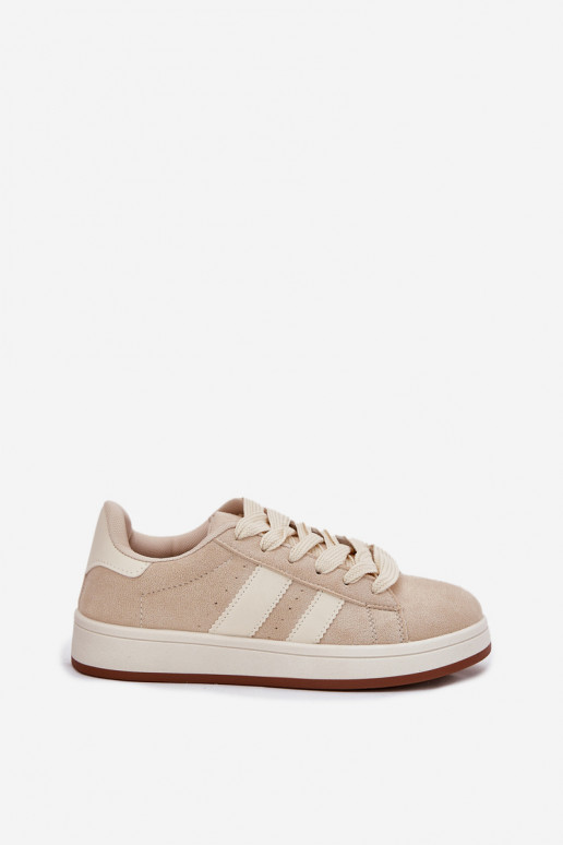 Chaussures modèle baskets Féminin Z en daim écologiqueu beige Arlenina