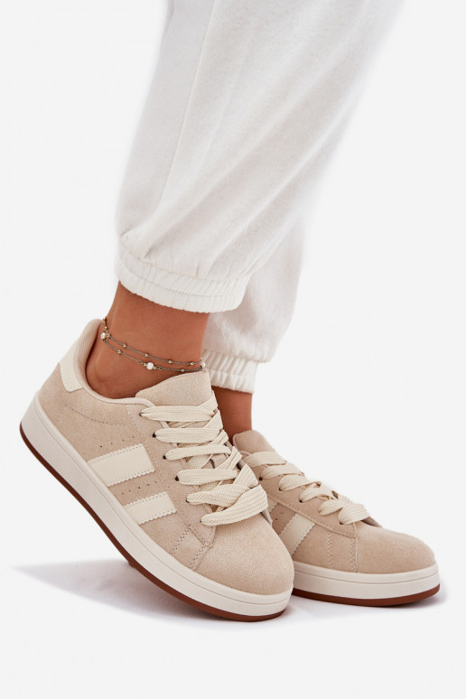 Chaussures modèle baskets Féminin Z en daim écologiqueu beige Arlenina