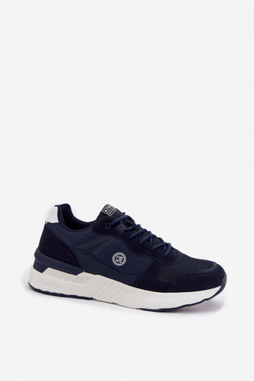 Chaussures de sport pour hommes en bleu foncé avec plateforme, « Hanirin »