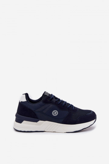 Chaussures de sport pour hommes en bleu foncé avec plateforme, « Hanirin » 2