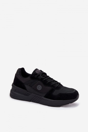 Chaussures de sport pour hommes en noir avec plateforme, « Hanirin »
