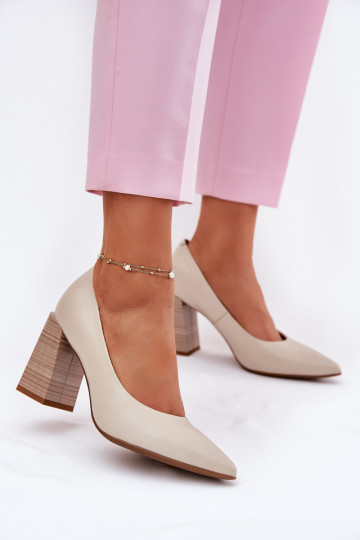 Peau Chaussures avec des talons beige Gregosa 2
