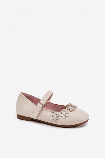 ballerines pour enfants Z avec des motifs florauxuszkami beige Landgia