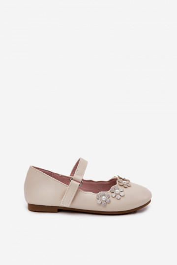ballerines pour enfants Z avec des motifs florauxuszkami beige Landgia 2