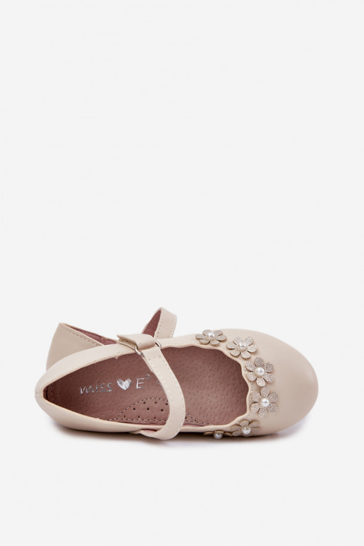 ballerines pour enfants Z avec des motifs florauxuszkami beige Landgia ballerines pour enfants Z avec des motifs florauxuszkami beige Landgia