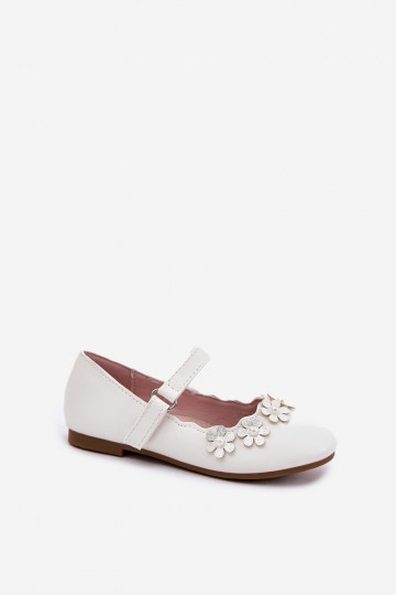 ballerines pour enfants Z avec des motifs florauxuszkami couleur blanche Landgia
