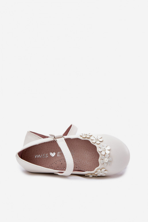 ballerines pour enfants Z avec des motifs florauxuszkami couleur blanche Landgia ballerines pour enfants Z avec des motifs florauxuszkami couleur blanche Landgia