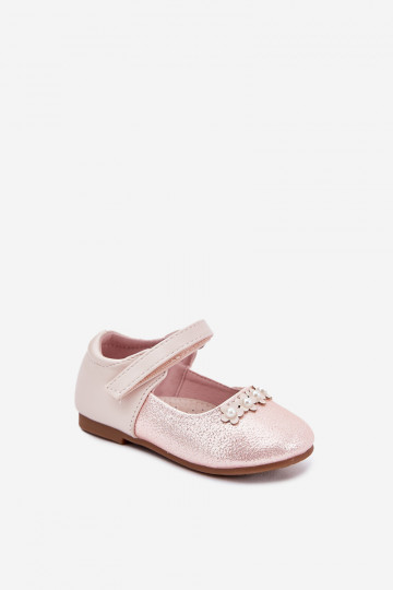 ballerines Puéril avec attaches adhésives Z avec des motifs florauxuszkami couleur rose Nikione