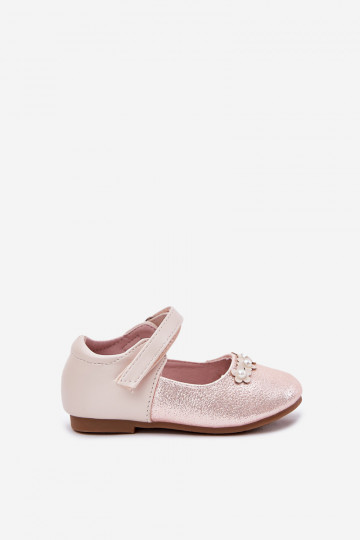 Ballerines pour enfants roses avec velcro et motifs floraux, « Nikione » 2