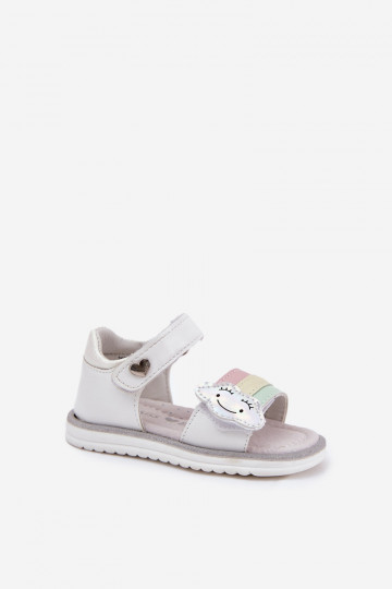 Sandales pour enfants avec attaches adhésives couleur blanche Orailla